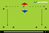Move Defender Laterally and Pass1 v 1 skillsSoccer Drills Coaching