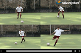 first touch with instep of kicking footTechnique videoFootball Drills Coaching