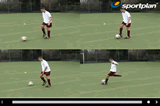 First touch set up - Outside of footPassing and ReceivingFootball Drills Coaching