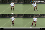 first touch with instep of footTechnique videoSoccer Drills Coaching