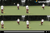 Thigh control and passTechnique videoSoccer Drills Coaching