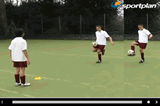 receive with thigh and passTechnique videoSoccer Drills Coaching