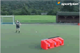 Self pass and receiv thge ball to scoreRebound BlocksHockey Drills Coaching