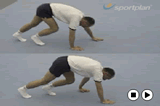 Stepping - tummy down.Key 1 content Walking-Stepping-LeapingGymnastics Drills Coaching