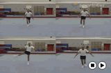 Hopping with side leg lift.Key 1 GC LinkageGymnastics Drills Coaching
