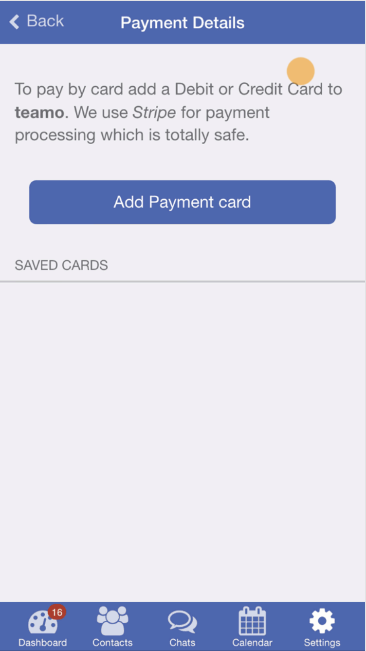 Add payment card