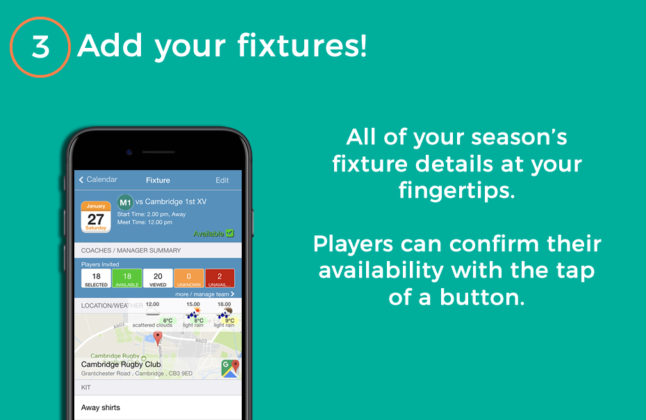 Add all of your fixtures for the season